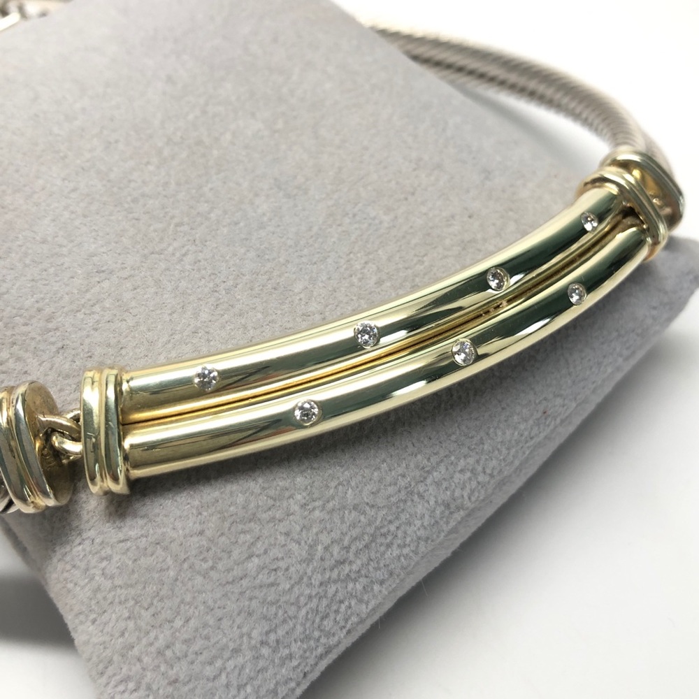 David Yurman Diamond Double Cable Metro Necklace - Picture 1 of 11